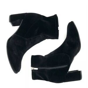 Marc Fisher Womens Lizzy Stretch Textile Velvet Block Heeled Boots Black Size 10